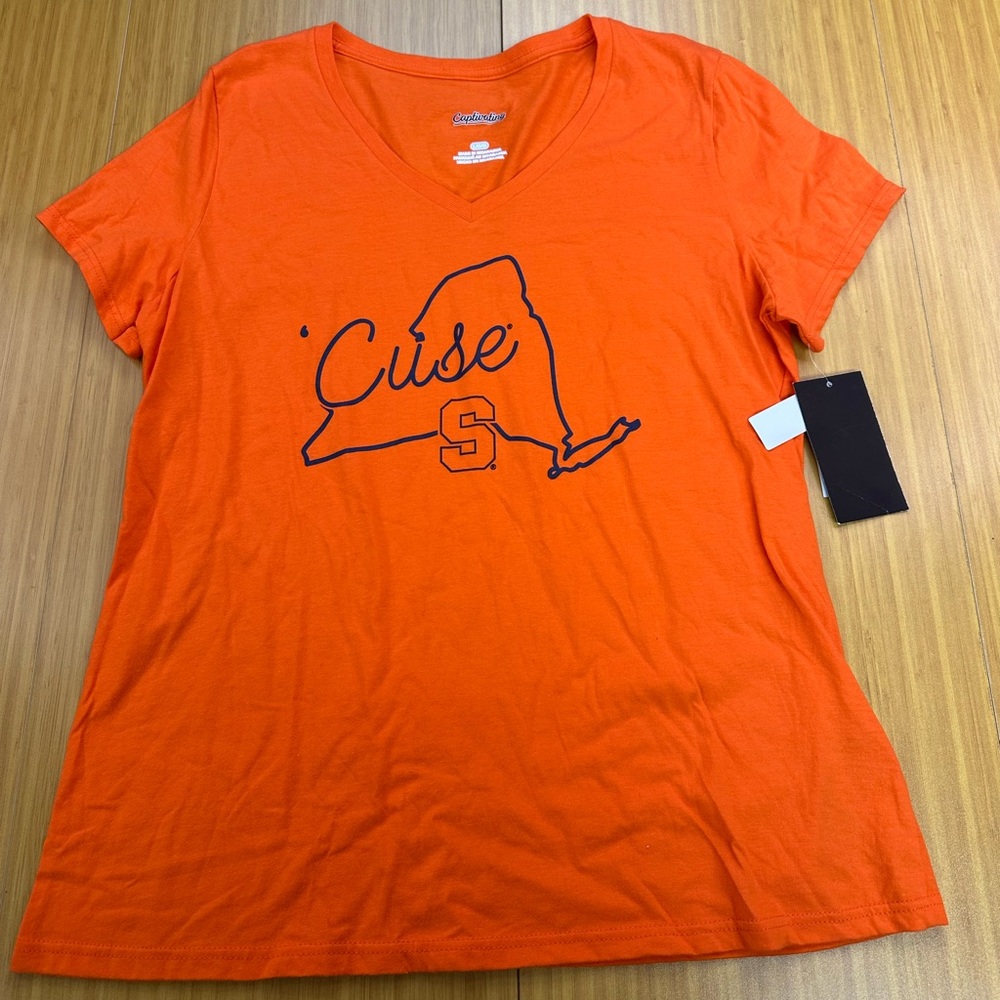 UNIVERSITY SYRACUSE ORANGE WOMEN'S SHIRT V-NECK CAPTIVATING APPAREL Large NWT